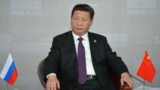 Chinese President Xi Jinping listens during the BRICS (Brazil, Russia, India, China, South Africa) summit in Ufa.