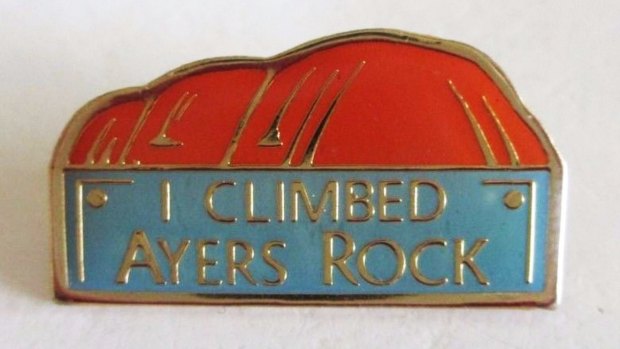 Vintage souvenirs for tourists who climbed Ayers Rock, which is now known as Uluru.