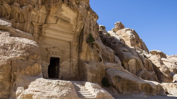 A cave tomb in Little Petra.