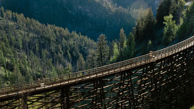 A trestle in the Myra Canyon on the Kettle Valley Rail Trail.