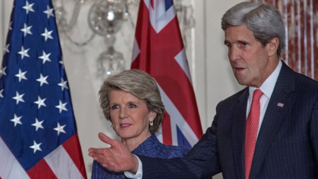 Foreign Minister Julie Bishop with US Secretary of State John Kerry last year.