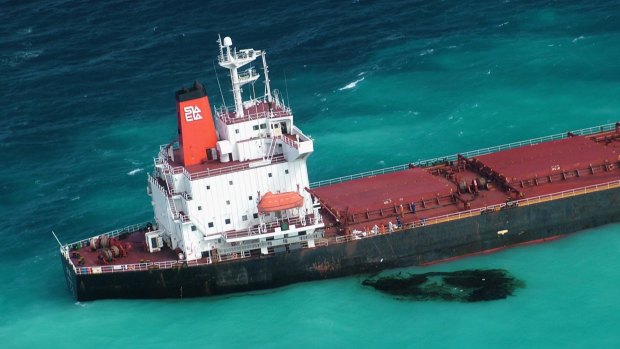Shen Neng 1, a Chinese-registered bulk coal carrier grounded in the Great Barrier Reef Marine Park. It veered off course into the restricted area.