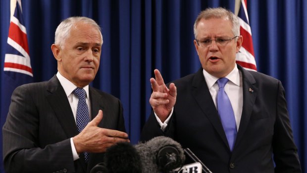 Prime Minister Malcolm Turnbull, left, and Treasurer Scott Morrison.