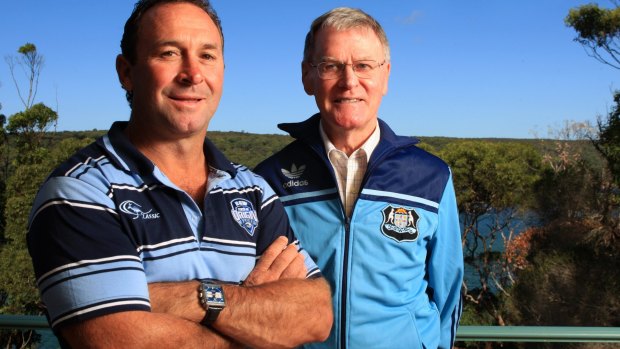 Legend of the game: Terry Fearnley, pictured with Ricky Stuart in 2012.