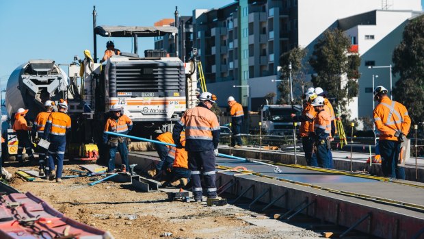 There are 38 of the government-funded apprentices employed on the Canberra light rail.
