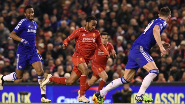 Sterling slices through the Chelsea defence in the leadup to the Reds' equaliser.