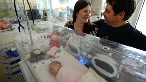 Natasha and Dean Lobban after their baby's birth.