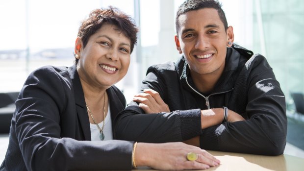 Nill Kyrgios has leapt to the defence of her son Nick over his on-court antics.