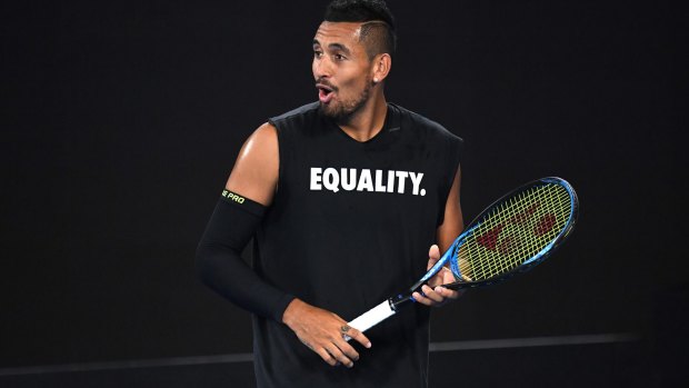 All grown up: Nick Kyrgios is feeling more mature as he sees younger players coming into the game.