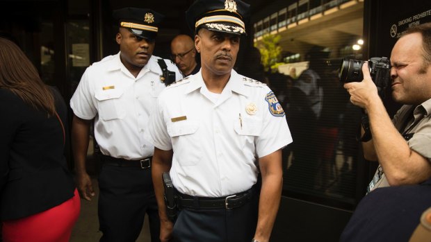 Philadelphia Police Commissioner Richard Ross departs after  listening to Attorney-General Jeff Sessions say cities like Philadelphia are "giving sanctuary" to criminals.