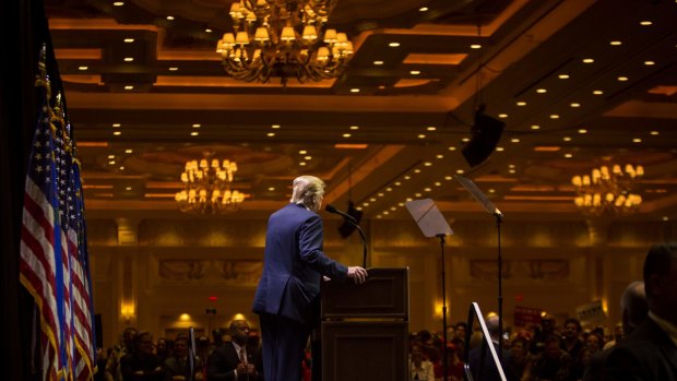 Donald Trump speaks during a campaign rally in Las Vegas, Nevada on Saturday.