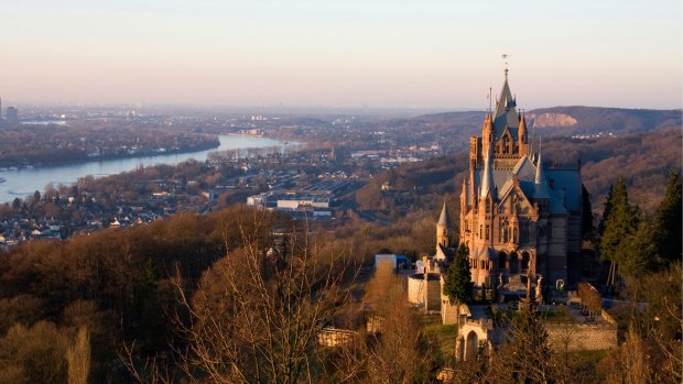 Schloss Drachenburg (“Dragon Castle”), is just south of the city.