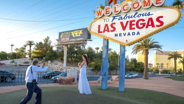 There's a bride on every block in Sin City.