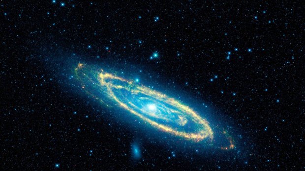 Our nearest large galactic neighbour, Andromeda. It's about 2.4 million light years away.
