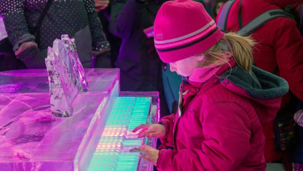 An ice piano at Montreal's Winter Festival. 