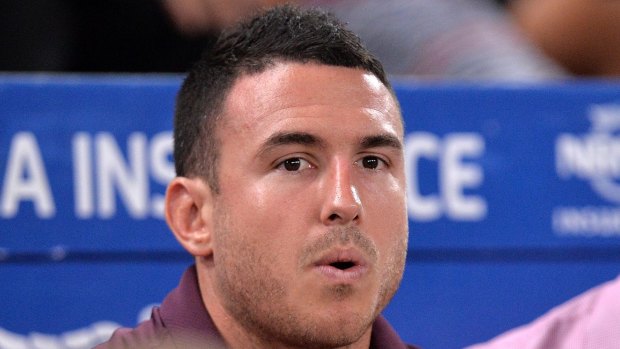 Darius Boyd of the Broncos watches on during the round one NRL match between the Brisbane Broncos and the South Sydney Rabbitohs.