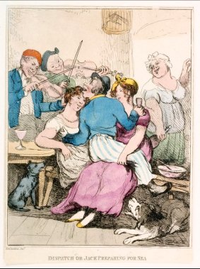 Artist Thomas Rowlandson's portrayal of the Port of London's prostitutes. Ship's surgeons frequently had to treat
venereal disease.