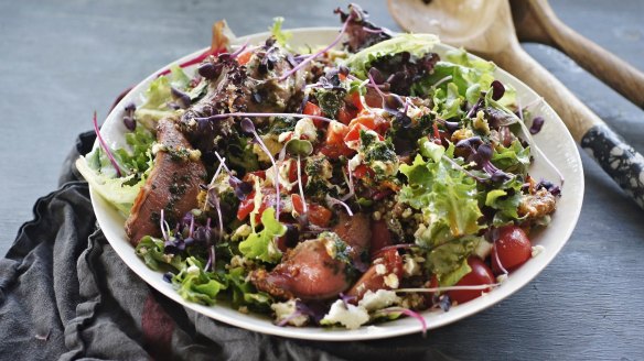 Love your leftovers: lamb and quinoa salad.