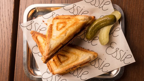 Bolognese and mozzarella jaffle.