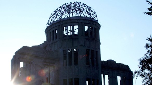 The skeleton A-bomb dome in Hiroshima.