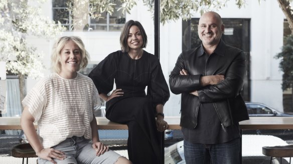 Chef Jacqui Challinor (left) and Nomad co-owners Rebecca and Al Yazbek.