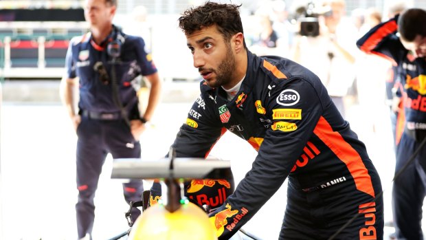 Not happy: Daniel Ricciardo had his Hungarian Grand Prix cut short by teammate Max Verstappen.