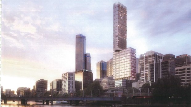 An artist's impression of the tower proposed for 433-455 Collins Street.