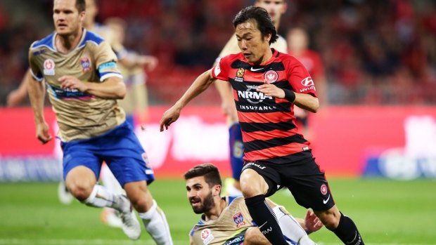 Speedy: One of the Wanderers best Jumpei Kusukami shows a turn of pace.