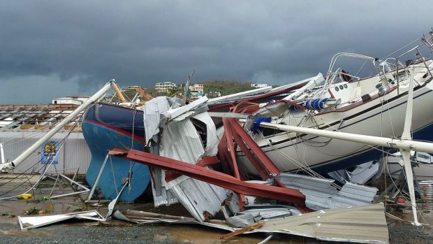 This image made from video shows damage from Hurricane Irma in St. Thomas, US Virgin Islands.