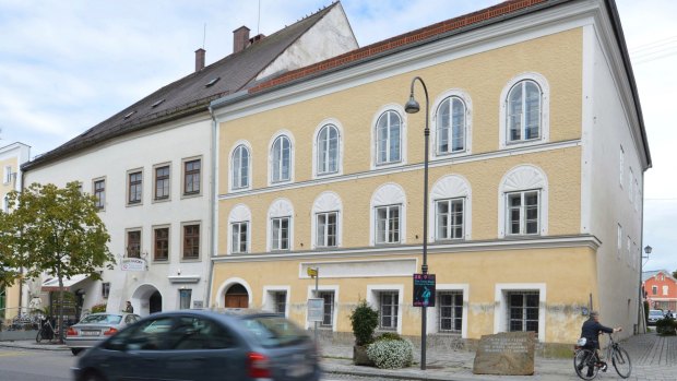 The building in Braunau am Inn, Austria, where Adolf Hitler was born.