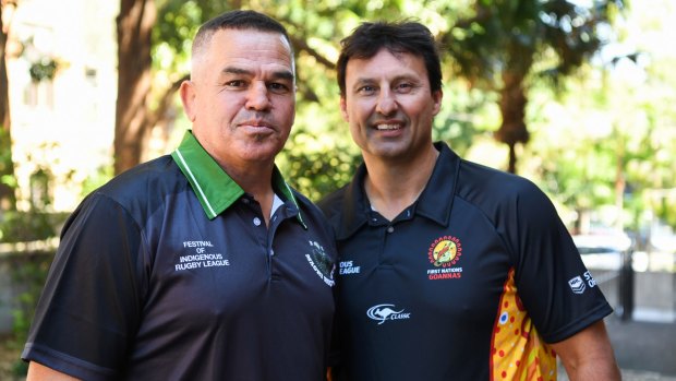 Mark Horo (left) and Laurie Daley are excited about a proposed Test match between an Australian Indigenous side and the New Zealand Maori during this year's representative weekend.
