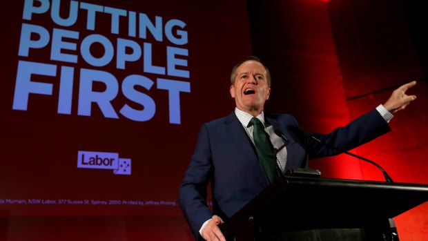 Opposition Leader Bill Shorten addresses the Labor Supporters Network rally at the University of Western Sydney School of Medicine in Campbelltown, NSW.