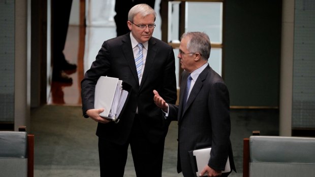 Kevin Rudd and Malcolm Turnbull back in 2011.