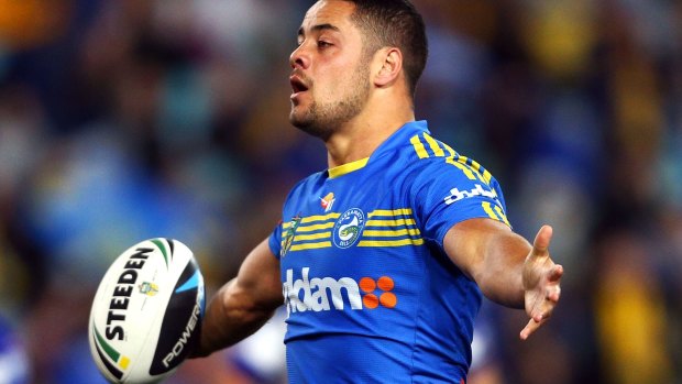 Accident of history: Jarryd Hayne celebrates a try in what may have been one of his final appearances in the NRL.