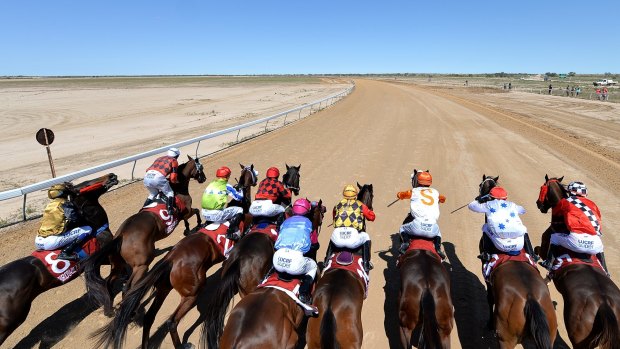 And they're off... for the Birdsville Cup during the annual outback race carnival. 