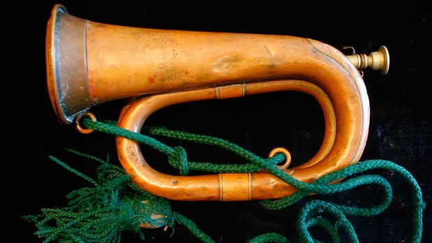 A bugle used on the war fields of Gallipoli is one of hundreds of Anzac items that will go on sale in March.
