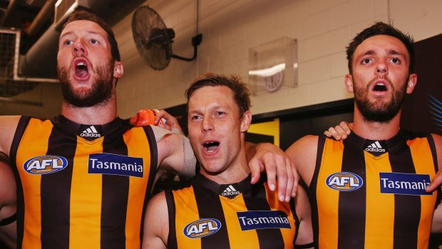 The Hawks have been in good form but Sam Mitchell (centre) says they must improve.