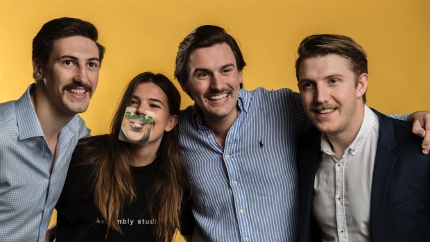 Gus Young, Sophie Roubicek, Hugh McDonald and Henry Back sport magnificent moustaches for the start of Movember.