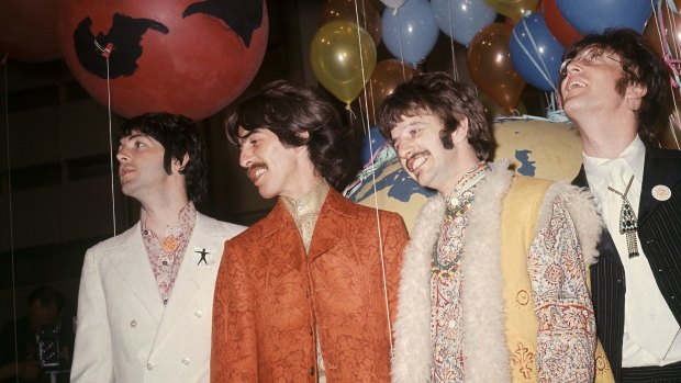 Paul McCartney, George Harrison, Ringo Starr and John Lennon in London, 1967