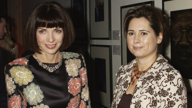 Fixtures of the fashion industry ... US Vogue editor Anna Wintour (left) and British Vogue editor Alexandra Shulman in 2002.