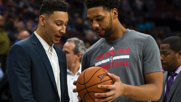 Bright lights: Ben Simmons and Jahlil Okafor.