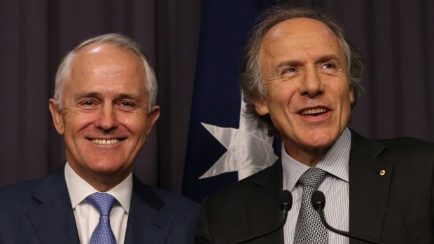 Malcolm Turnbull and Chief Scientist Alan Finkel, who is a science entrepreneur. 
