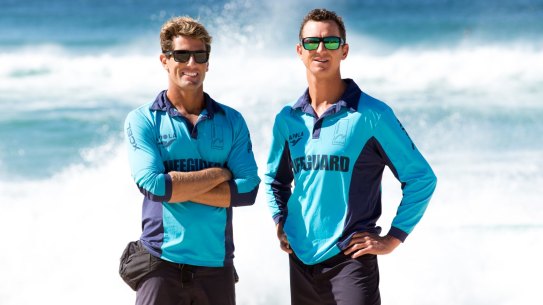 Bondi Rescue lifeguards, Dean Gladstone and Anthony 'Harrys' Carroll, at Bronte Beach.
