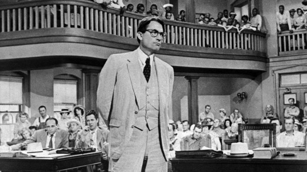 Gregory Peck as Atticus Finch in the film version of To Kill a Mockingbird.