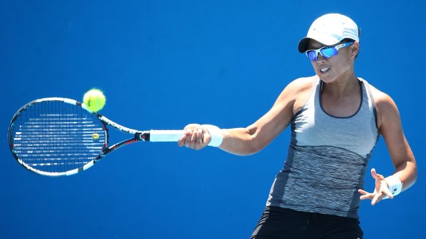Canberra's Alison Bai was knocked out of the ACT claycourt international singles, but will play in the doubles on Wednesday.
