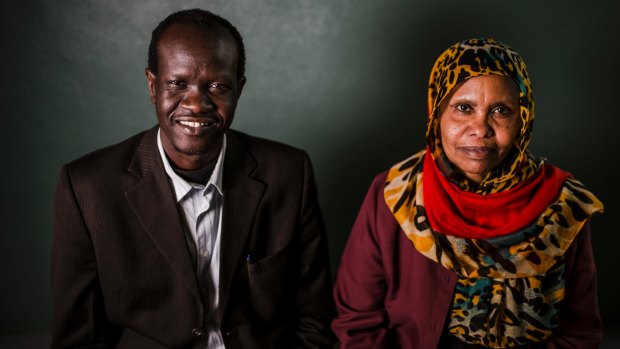 University of Canberra report investigates why barriers to employment are stifling the ACT South Sudanese community. Gabriel Bul Yak, left, and Dr Nawal El-Gak.