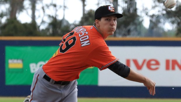 Canberra Cavalry pitcher Aaron Thompson gave up one run in five innings against the Melbourne Aces on Sunday.