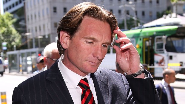 James Hird leaves the Federal Court in November.