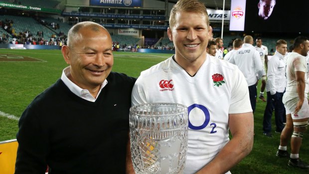 A captain in his own image: Eddie Jones with Dylan Hartley.