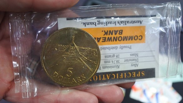 A $5 coin to commemorate the opening of Parliament House in 1988.